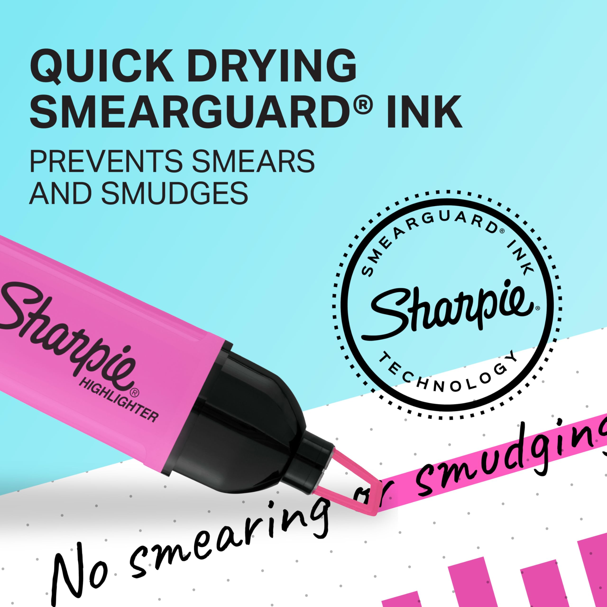 Sharpie 1912767 Clear View Chisel Tip Highlighters, Assorted Highlighter, 3-Carded, Yellow, Pink and Orange(1912937)
