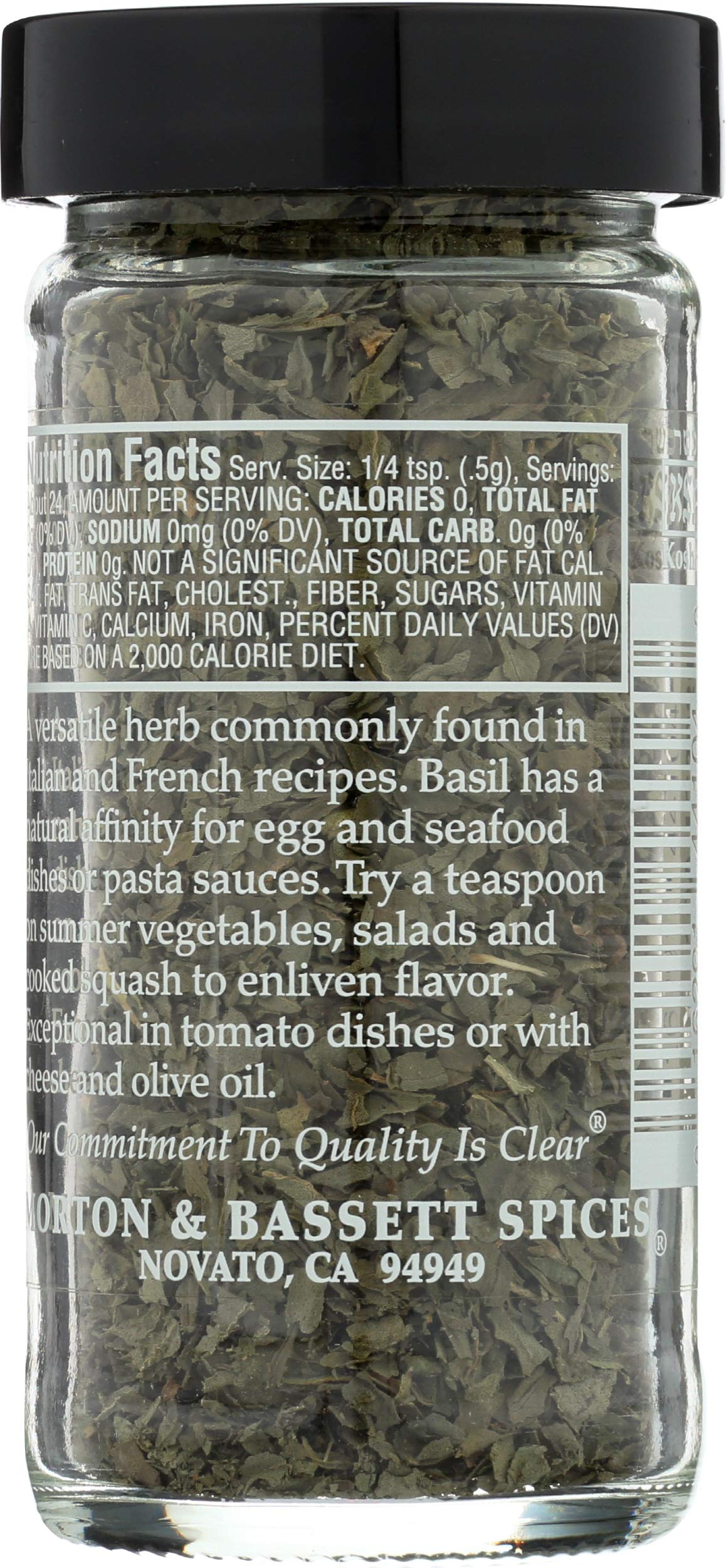 Morton & Bassett Basil, 0.4 oz – Non-GMO, Salt-Free, Sweet and Aromatic Herb for Pasta, Pizzas & Mediterranean Dishes