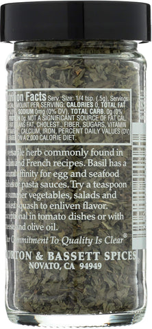 Morton & Bassett Basil, 0.4 oz – Non-GMO, Salt-Free, Sweet and Aromatic Herb for Pasta, Pizzas & Mediterranean Dishes
