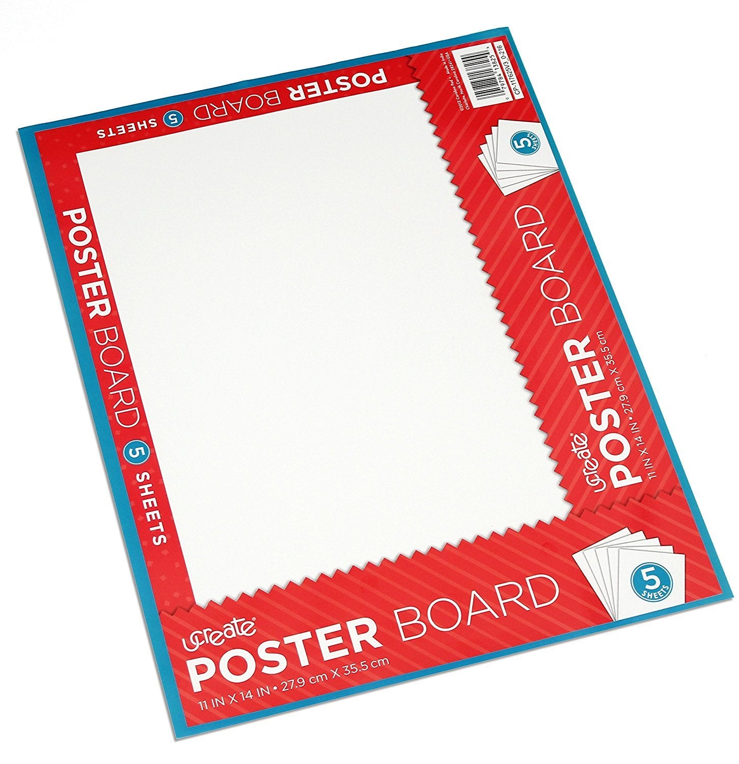 U-Create Ucreate White Poster Board, 11" x 14", 5 Pack (13825)
