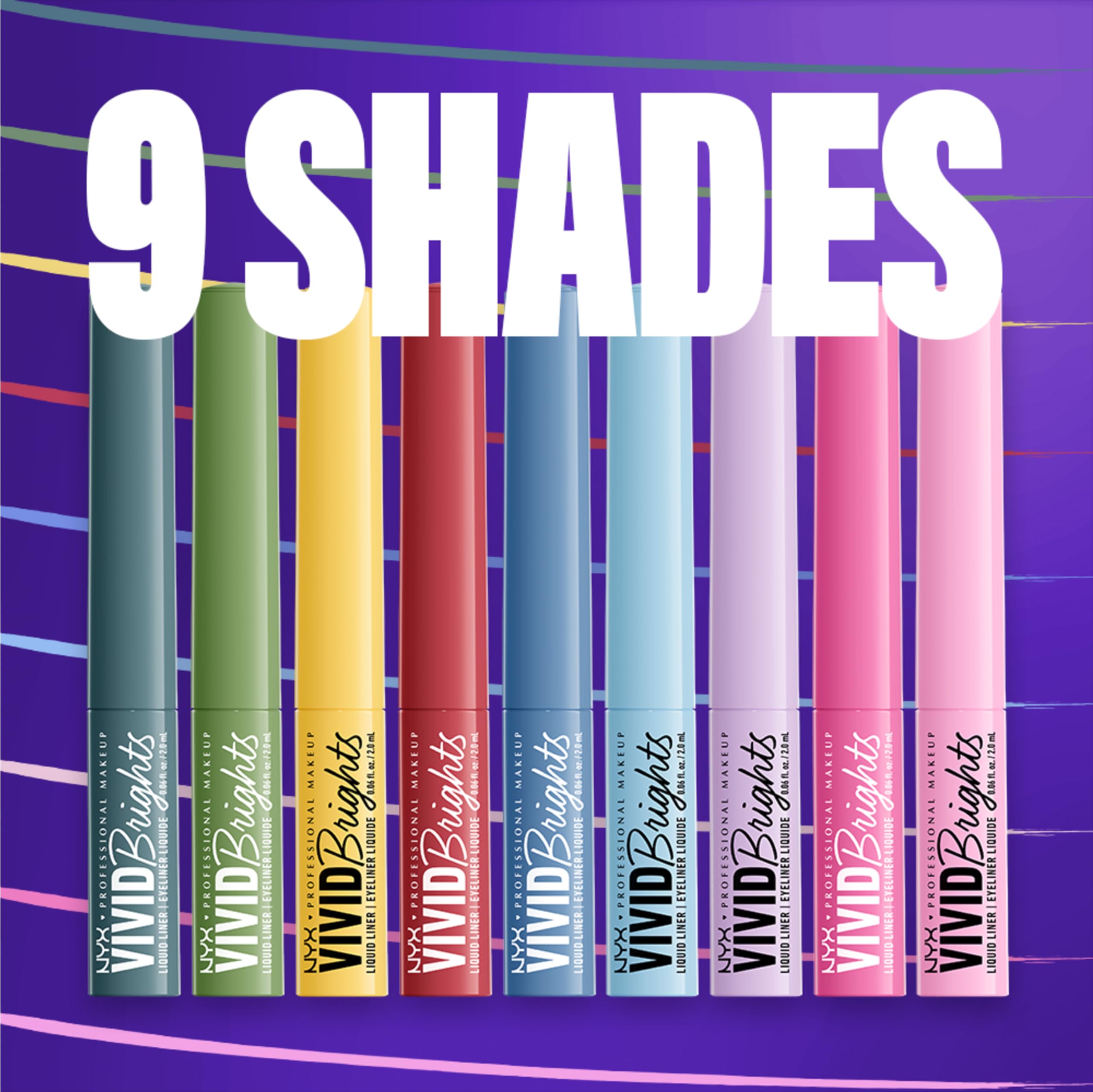 NYX PROFESSIONAL MAKEUP Vivid Brights Liquid Liner, Smear-Resistant Eyeliner with Precise Tip - Sneaky Pink