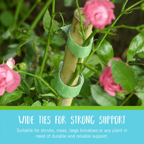 VELCRO Brand VEL-30089-AMS Wide Extra Support Garden Ties Recycled Plastic for Strong Roses Shrubs Vines and Heavy Plants, 1in x 35ft, Green
