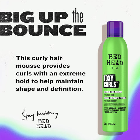 Bed Head by TIGI Foxy Curls Extreme Curl Mousse, Curl-Defining and Anti-Frizz Styling Mousse for Strong Hold, 8.4 oz