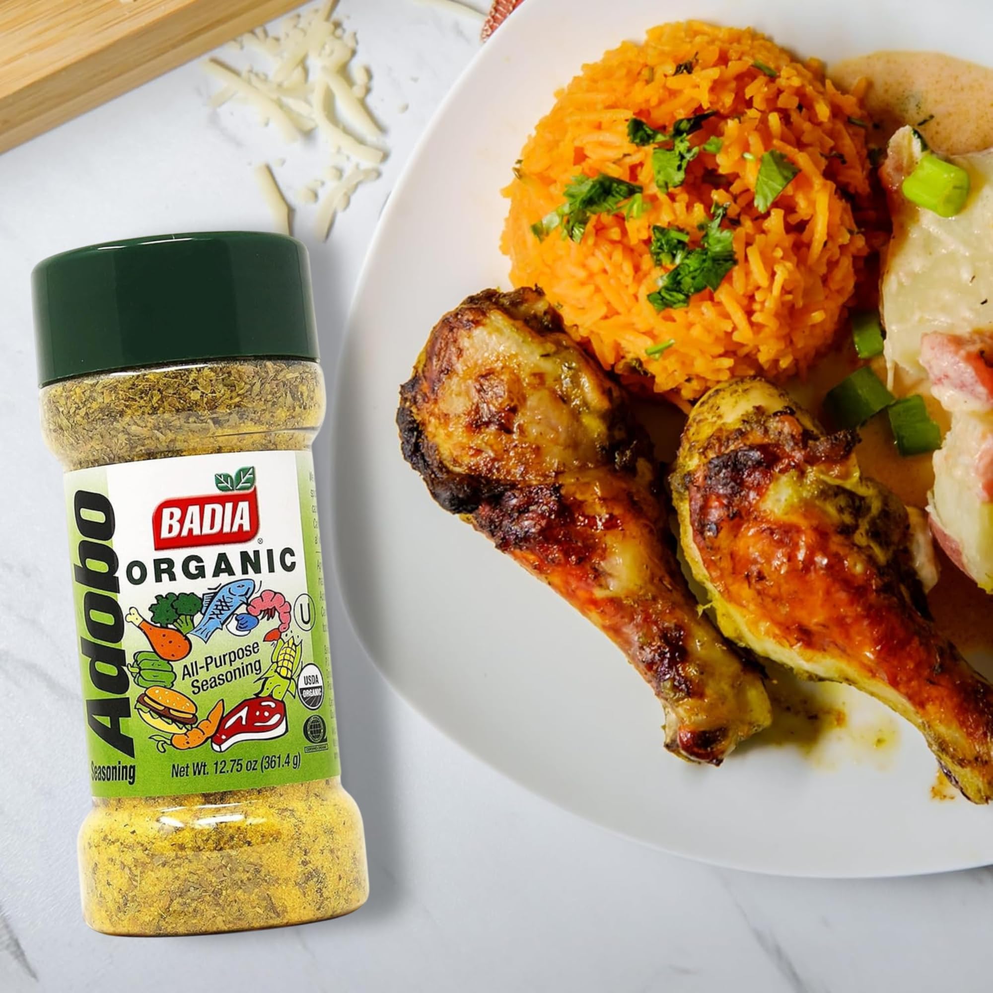 Badia Organic Adobo All-Purpose Seasoning, 12.75 oz – Flavorful Blend for Cooking & Grilling – Certified Organic