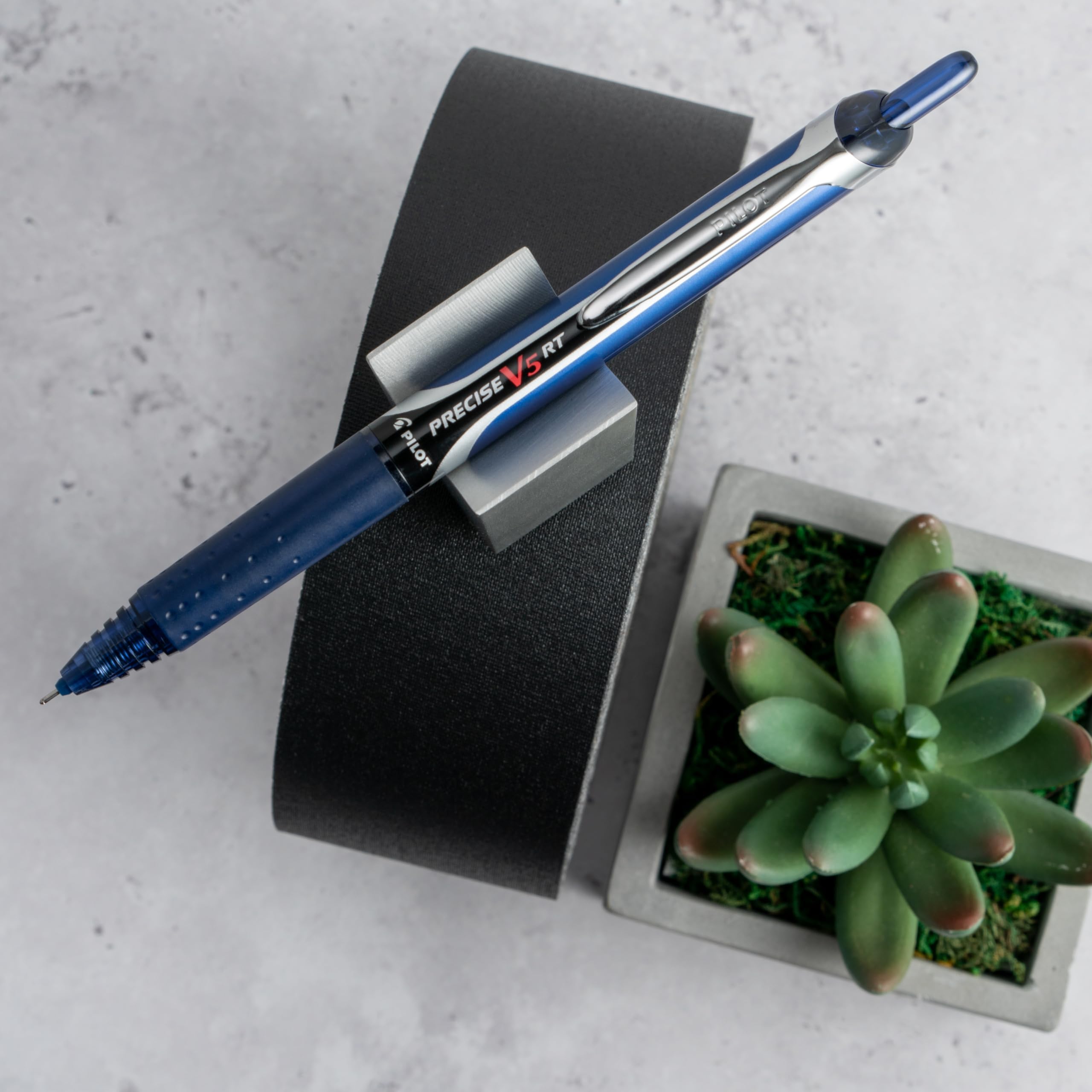 PILOT Precise V5 RT Refillable & Retractable Liquid Ink Rolling Ball Pens, Extra Fine Point (0.5mm) Navy Ink, 12-Pack (13447)