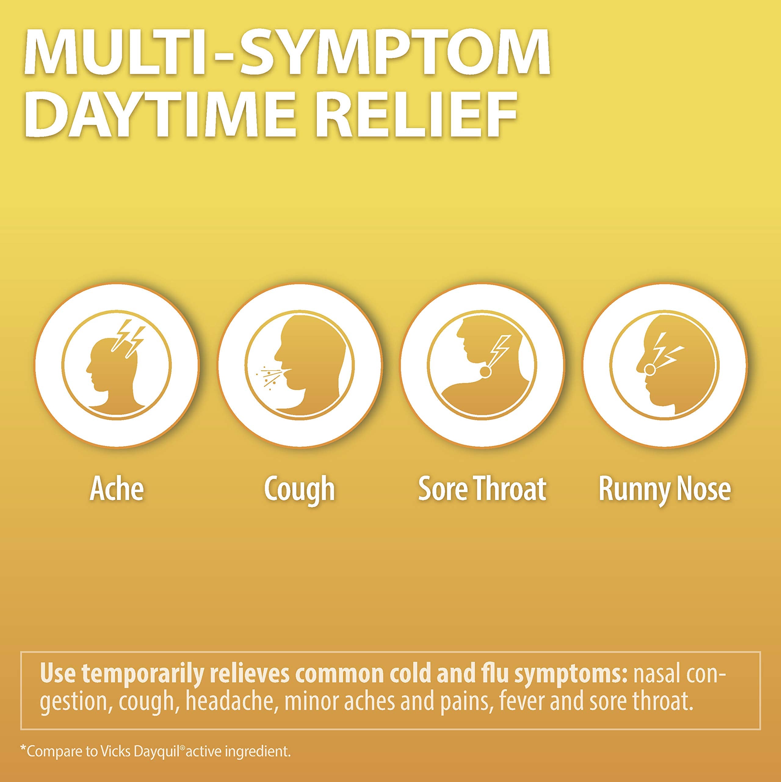 HealthA2Z® Daytime | Cold & Flu Medicine | Powerful Multi-Symptom Daytime Relief | 8 Count (Pack of 24) | 192 Softgels Total | Value Pack