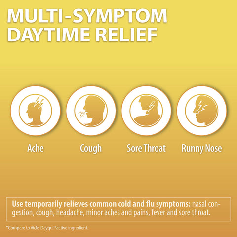 HealthA2Z® Daytime | Cold & Flu Medicine | Powerful Multi-Symptom Daytime Relief | 8 Count (Pack of 24) | 192 Softgels Total | Value Pack