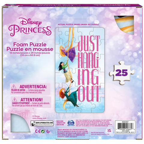 Spin Master Games, Disney Princess Puzzles, 25 Pieces, Soft Foam Kids Puzzle Featuring Rapunzel, Mulan, Merida, for Ages 4 & up