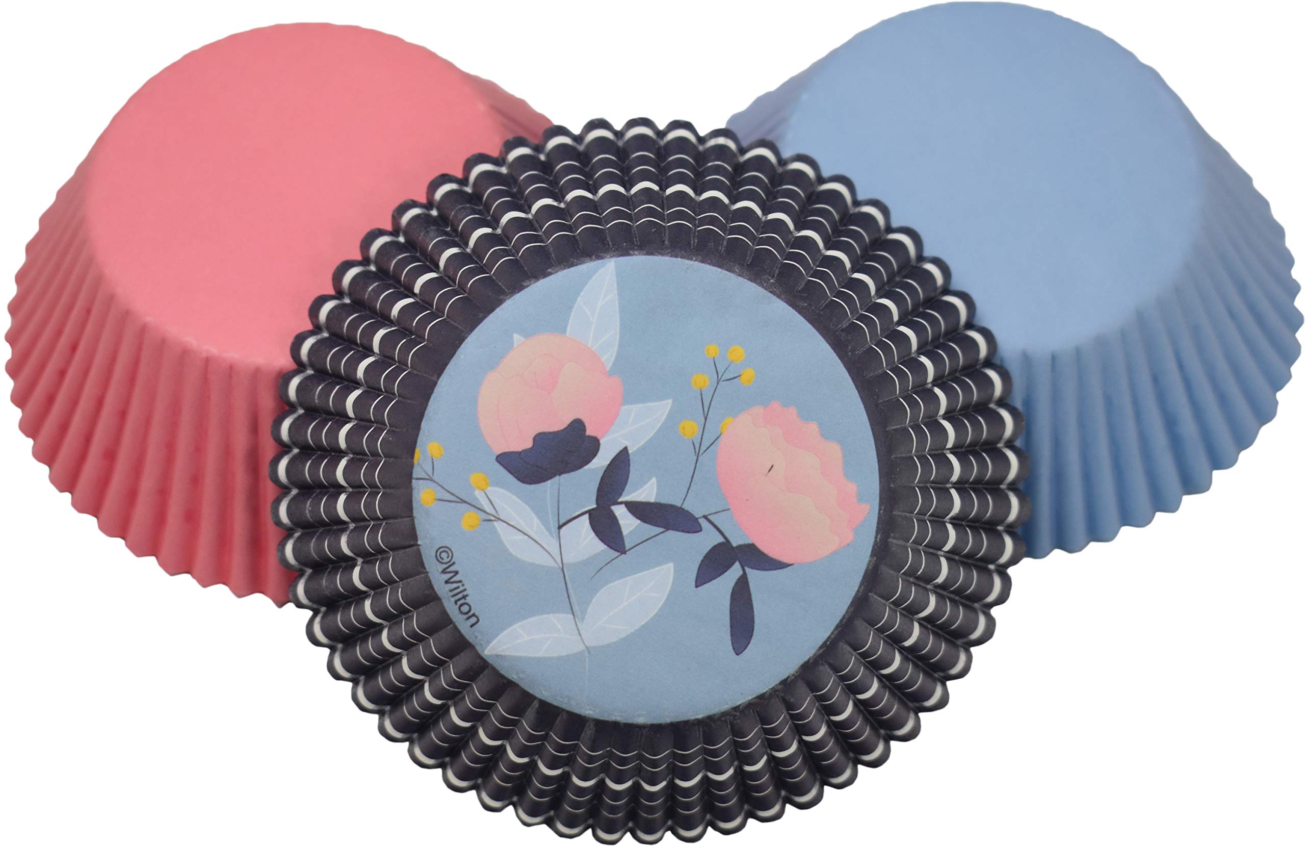 Wilton Baking Cups - 75 Count - Flowers & Pastel Pink and Blue