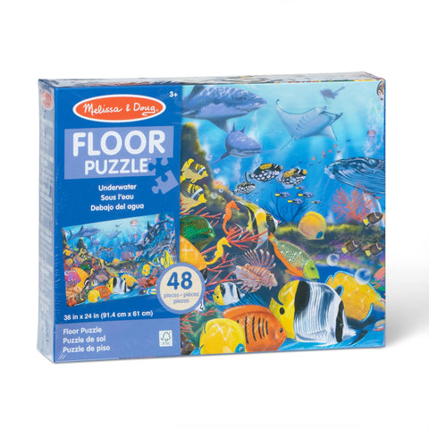 Melissa & Doug Underwater Ocean Floor Puzzle, 48 pc Jumbo Jigsaw Puzzle, Educational Screen Free Activity for Toddler, Preschoolers and Kids Ages 3+ (2 x 3 Feet) - FSC Certified