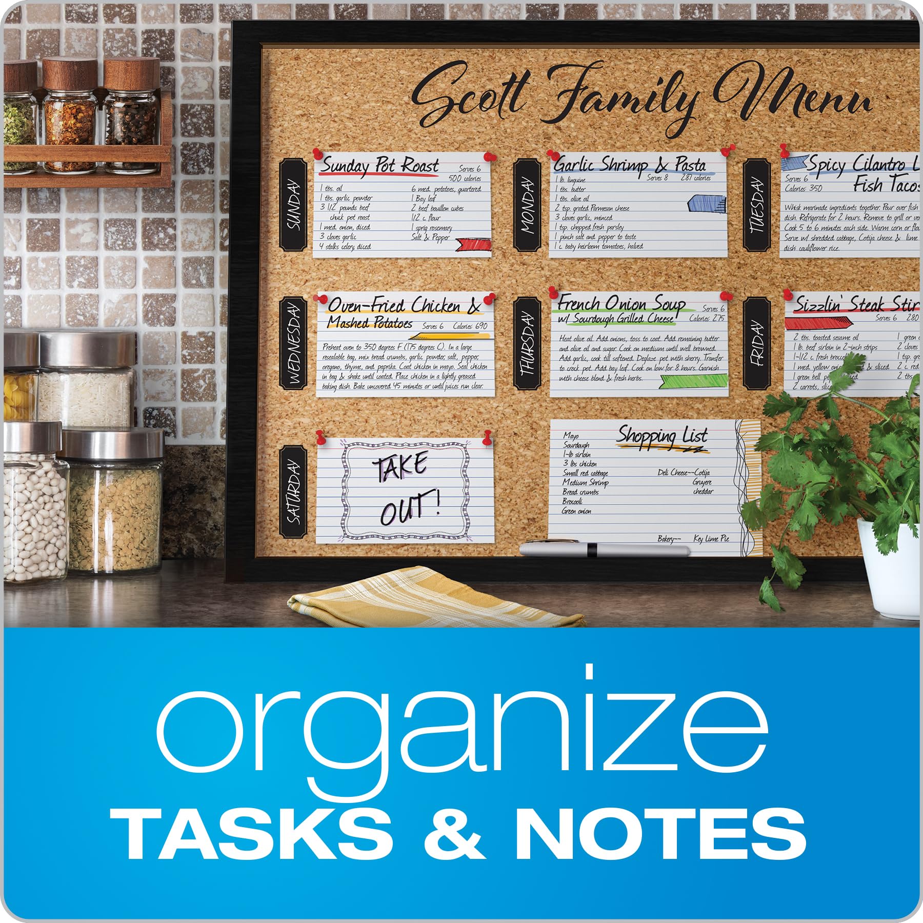 Oxford Ruled Index Cards, 3" x 5", White, 100 Per Pack (40136)
