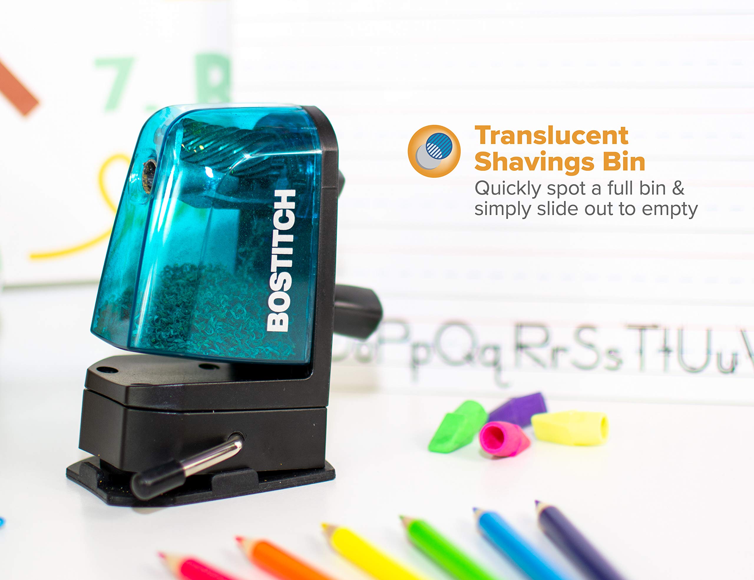 Bostitch Office Multi-Mount Manual Pencil Sharpener, Vacuum Mount or Screw Mount, Assorted Colors - Receive One of Five Colors (MPS2-ASST) No Color Choice