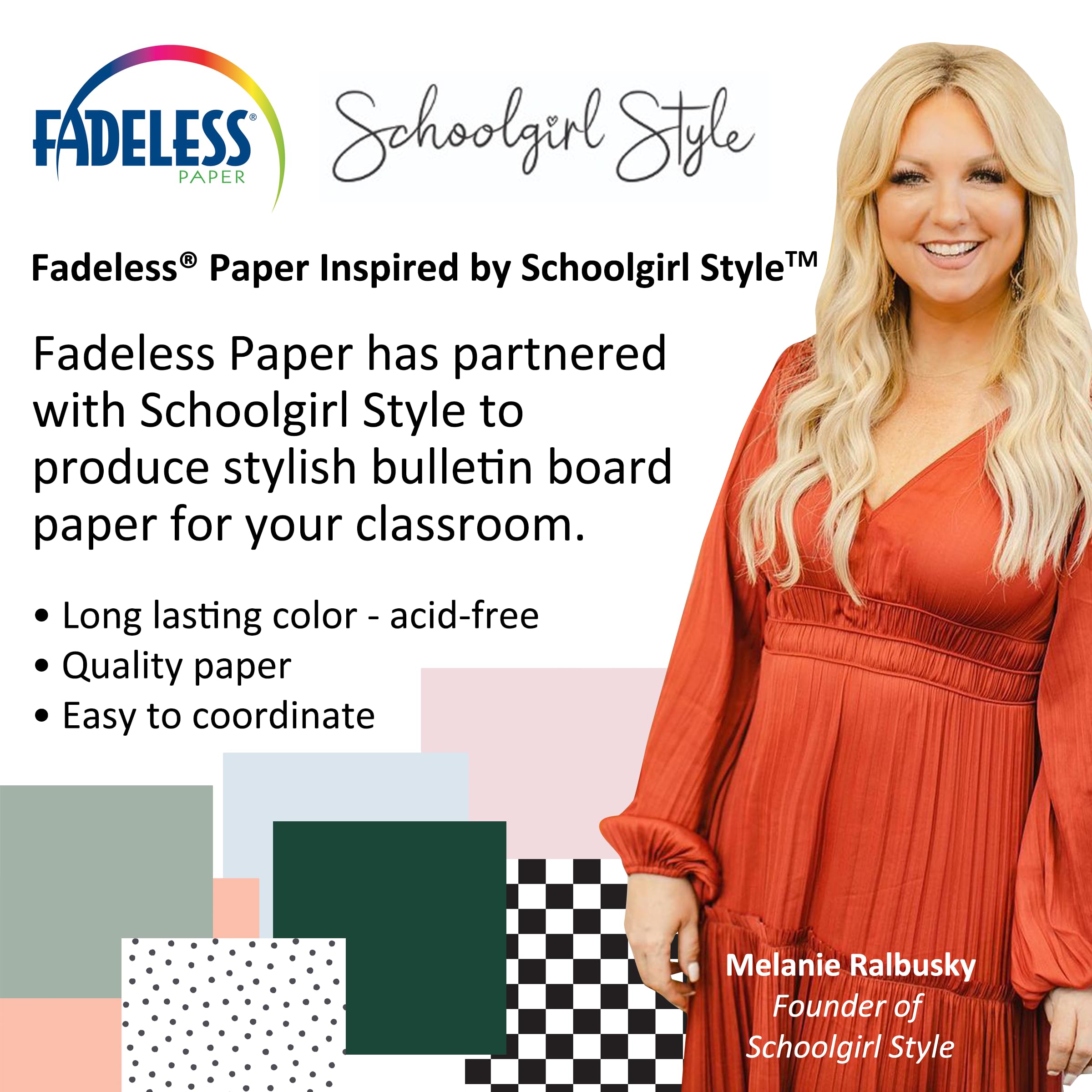 Fadeless Schoolgirl Style Bulletin Board Paper, Day Dream, 47.25" x 50', 1 Roll