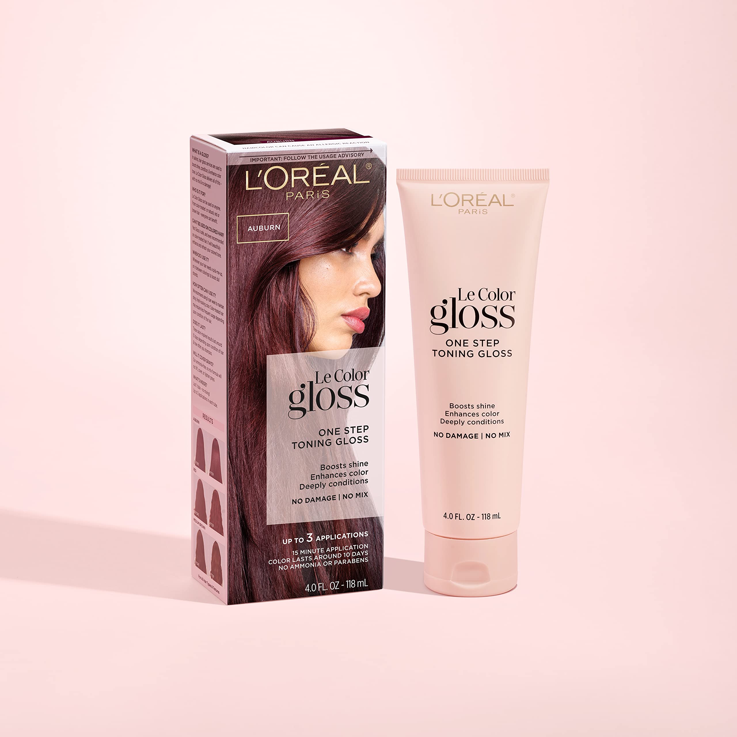 L’Oréal Paris Le Color One Step Toning Hair Gloss, Auburn, 4 Ounce