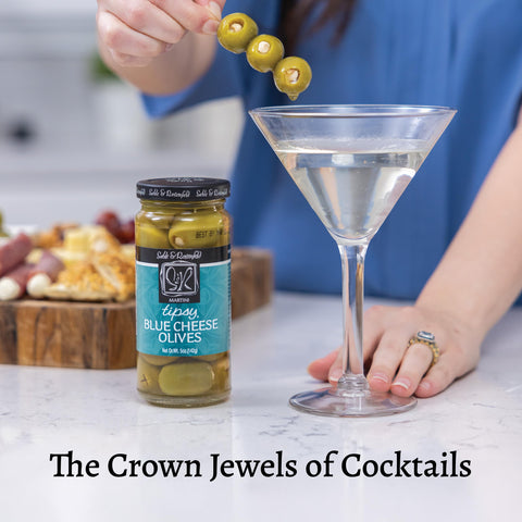 Sable & Rosenfeld Martini Tipsy Blue Cheese Olives 5 oz Jar (Pack of 1), Large Stuffed Green Olives, Cocktail Garnish, Perfect for Salads
