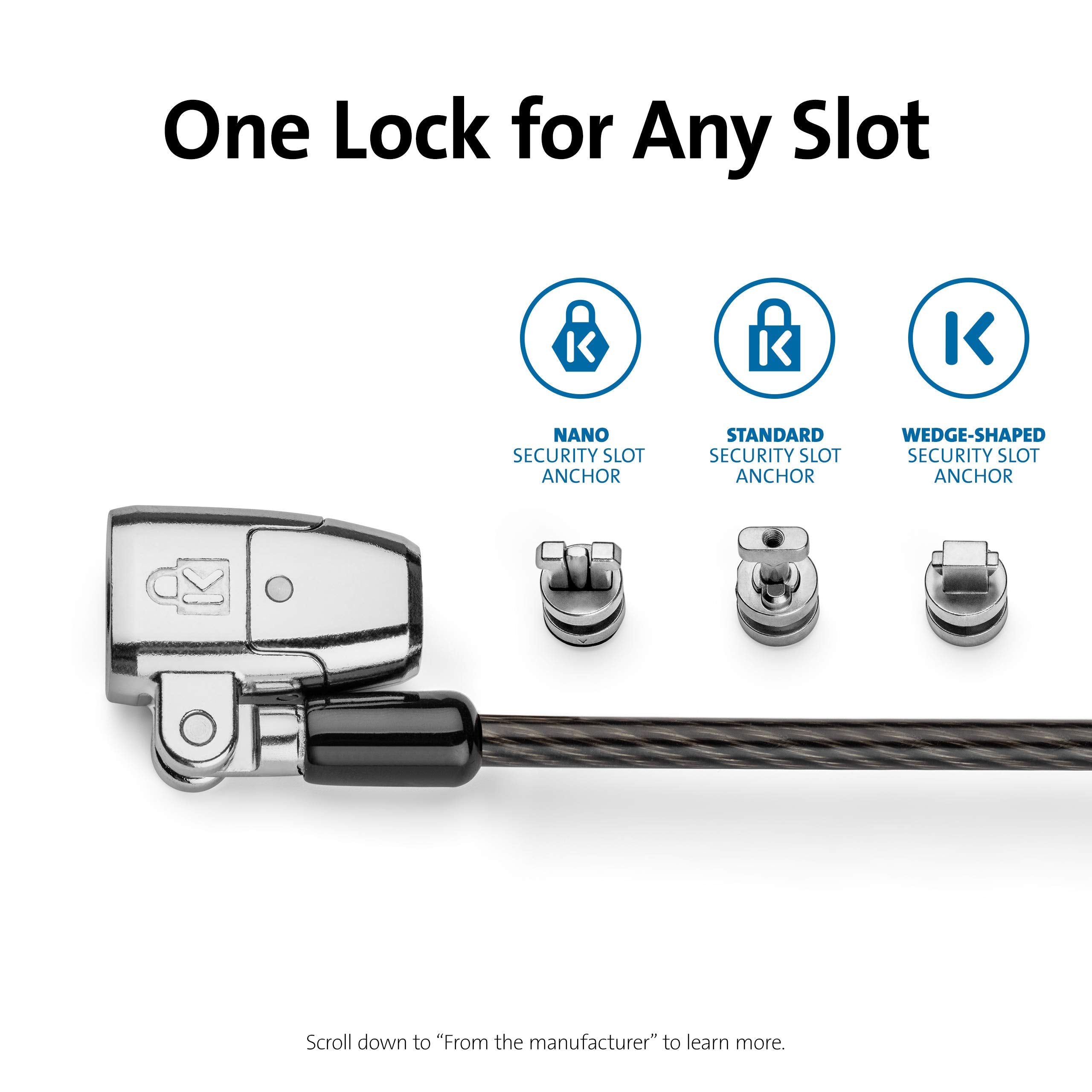 Kensington ClickSafe® 2.0 Universal Keyed Laptop Lock (K68102WW)