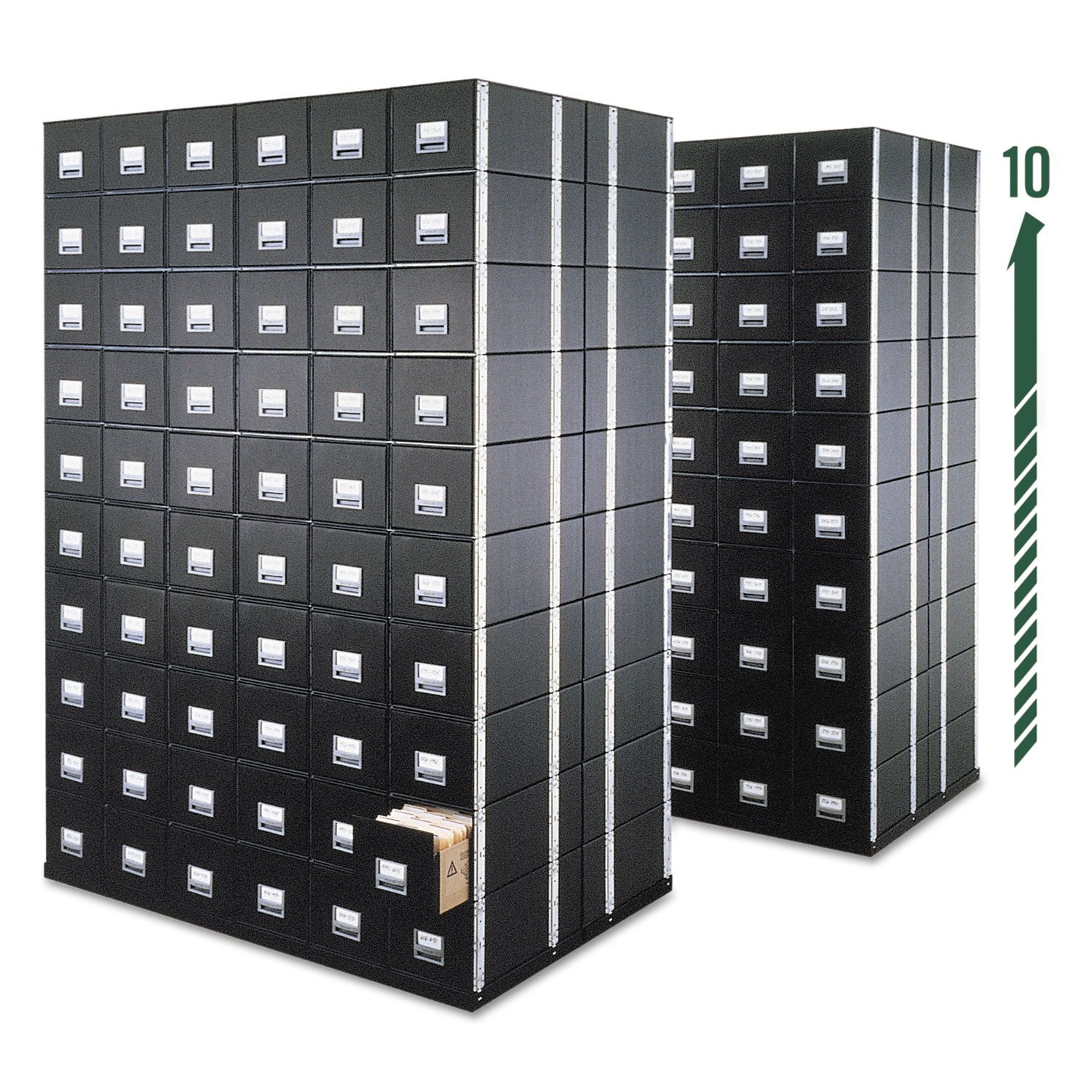 Bankers Box 6 Pack STAXONSTEEL Maximum Space Saving Filing Cabinet, Stacks 10 High, Steel Frame, Letter, Black