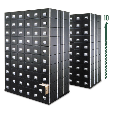 Bankers Box 6 Pack STAXONSTEEL Maximum Space Saving Filing Cabinet, Stacks 10 High, Steel Frame, Letter, Black