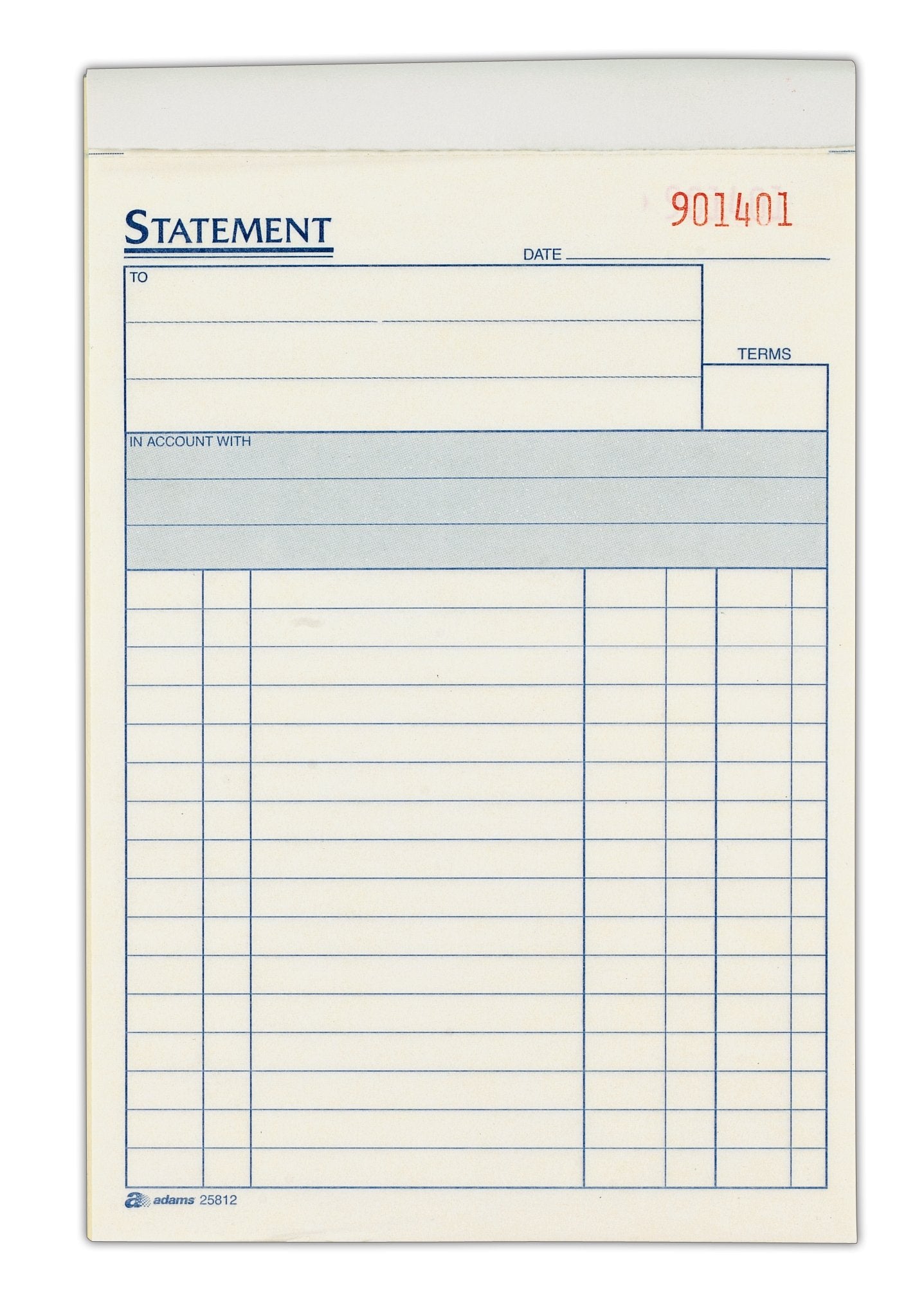 Adams All-Purpose Statement Book, 2-Part with Carbon, 5.56 x 8.44 Inches, White/Canary, 50 Sets per Book (25812)