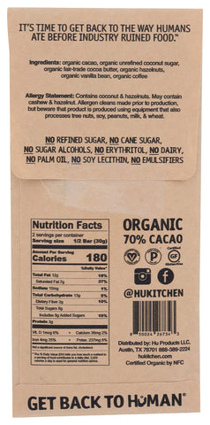 Hu Bar Choc Hazelnut Coffee 2.1 OZ