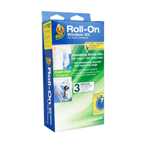 Duck Brand Roll-On Indoor 3-Window Premium Insulating Film Kit, 62-Inch x 120-Inch, 281067