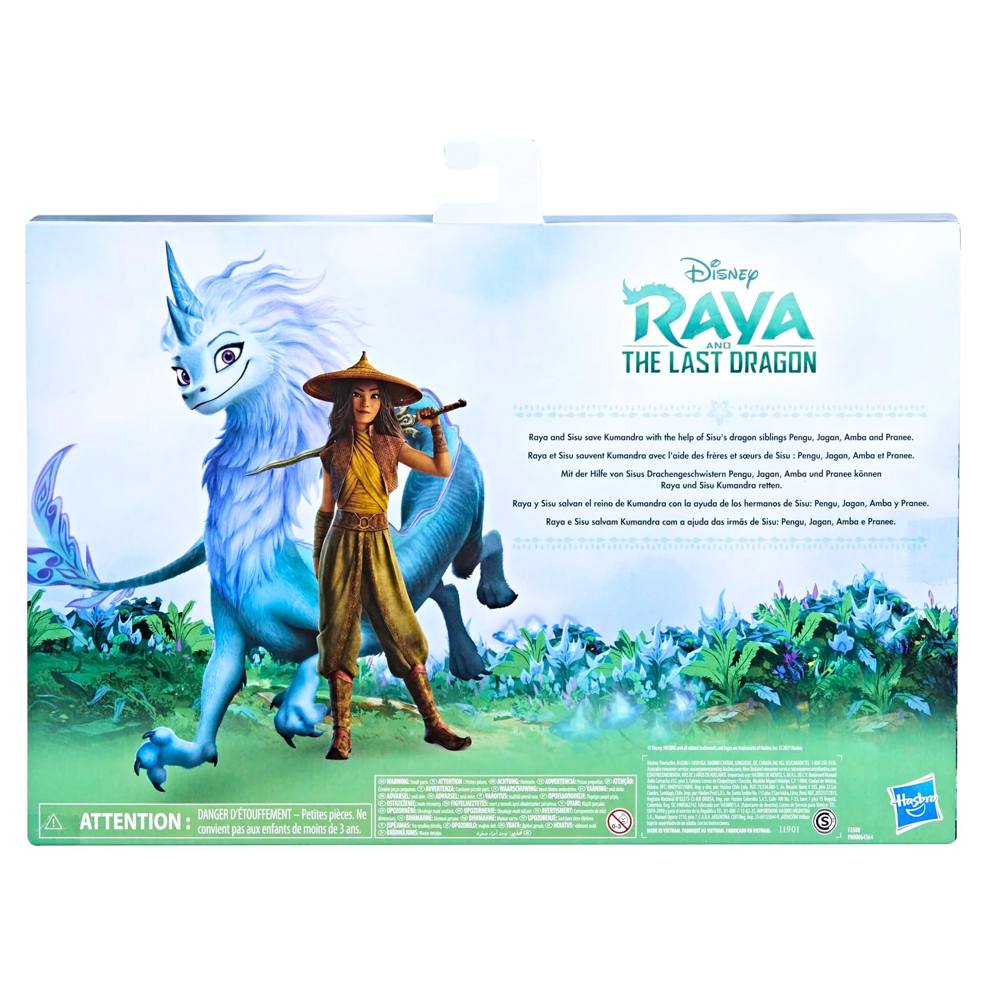 Disney Princess Raya and The Last Dragon Sisu Family Pack, Includes 5 Dragon Toys and Raya Doll, Toys for Kids 3 and Up