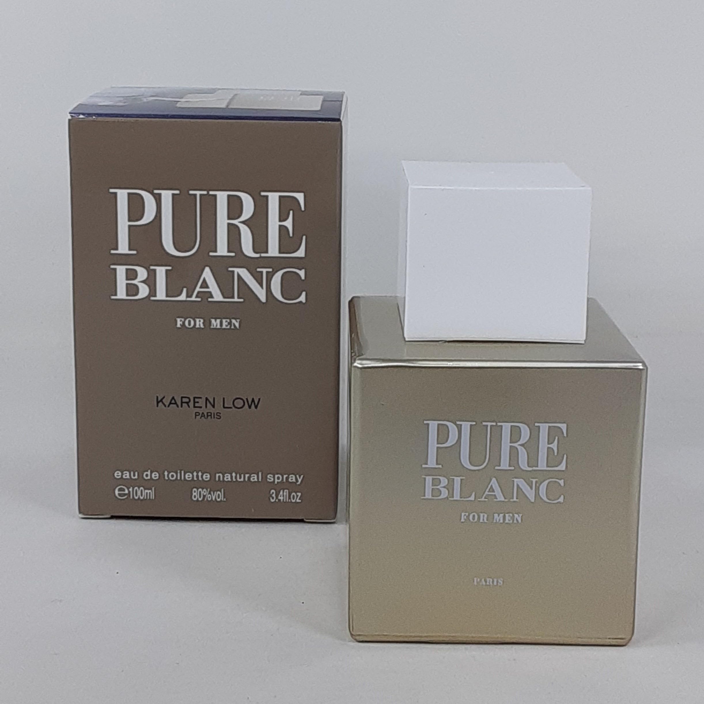 Karen Low Pure Blanc Eau De Toilette Spray for Men, 3.4 Ounce