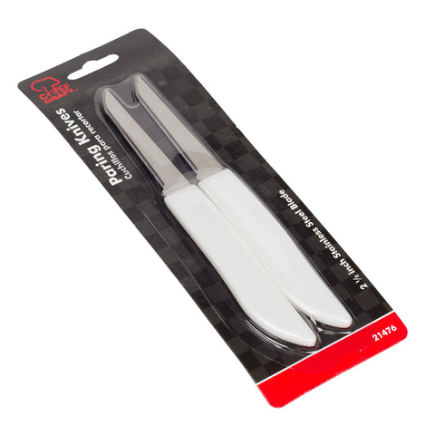 Chef Craft Select Paring Knife Set, 2.5 inch blade 6 inches in length 2 piece set, Stainless Steel/Black