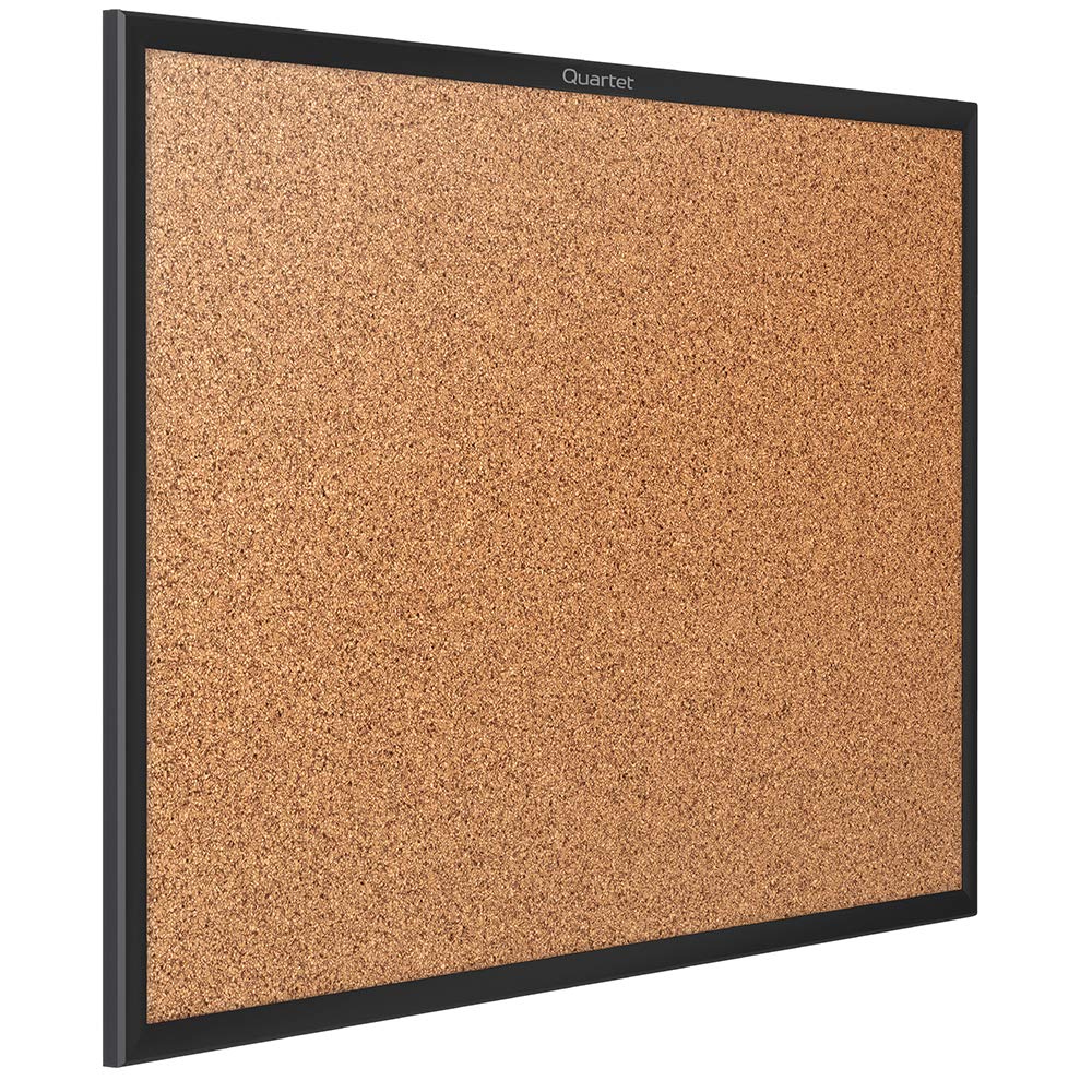 Quartet Cork Bulletin Board 60"W x 36"H Pin Board, Black Aluminum Frame (2305B)