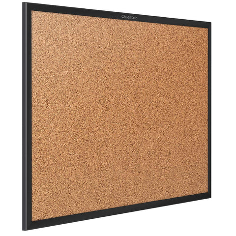 Quartet Cork Bulletin Board 60"W x 36"H Pin Board, Black Aluminum Frame (2305B)