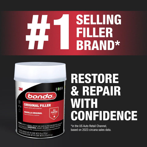 Bondo Body Filler, Original Formula for Fast, Easy Repair & Restoration for your Vehicle, 00262, Filler 1.57 lb and Hardener 0.75 oz, 1 Can