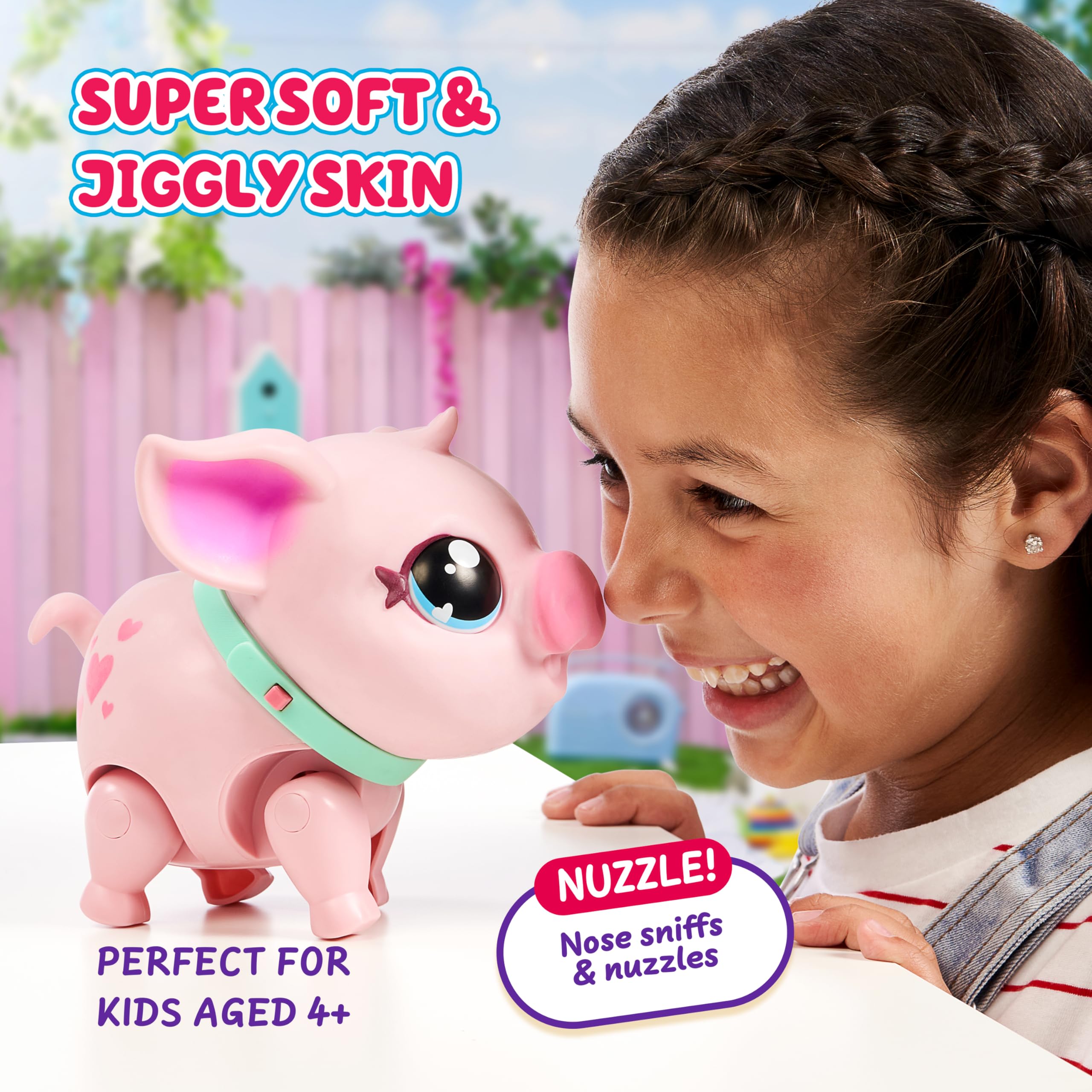 Little Live Pets My Pet Piggly The Toy Pig, Interactive Walking Pig Toy with 25+ Sounds and Detachable Leash, Pigs Toys for Kids of Ages 5+