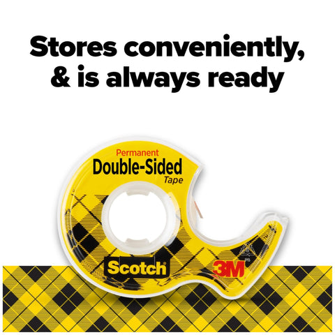 Scotch Double Sided Tape, Permanent, 3/4 in x 300 in, 1 Dispenser/Pack (237)