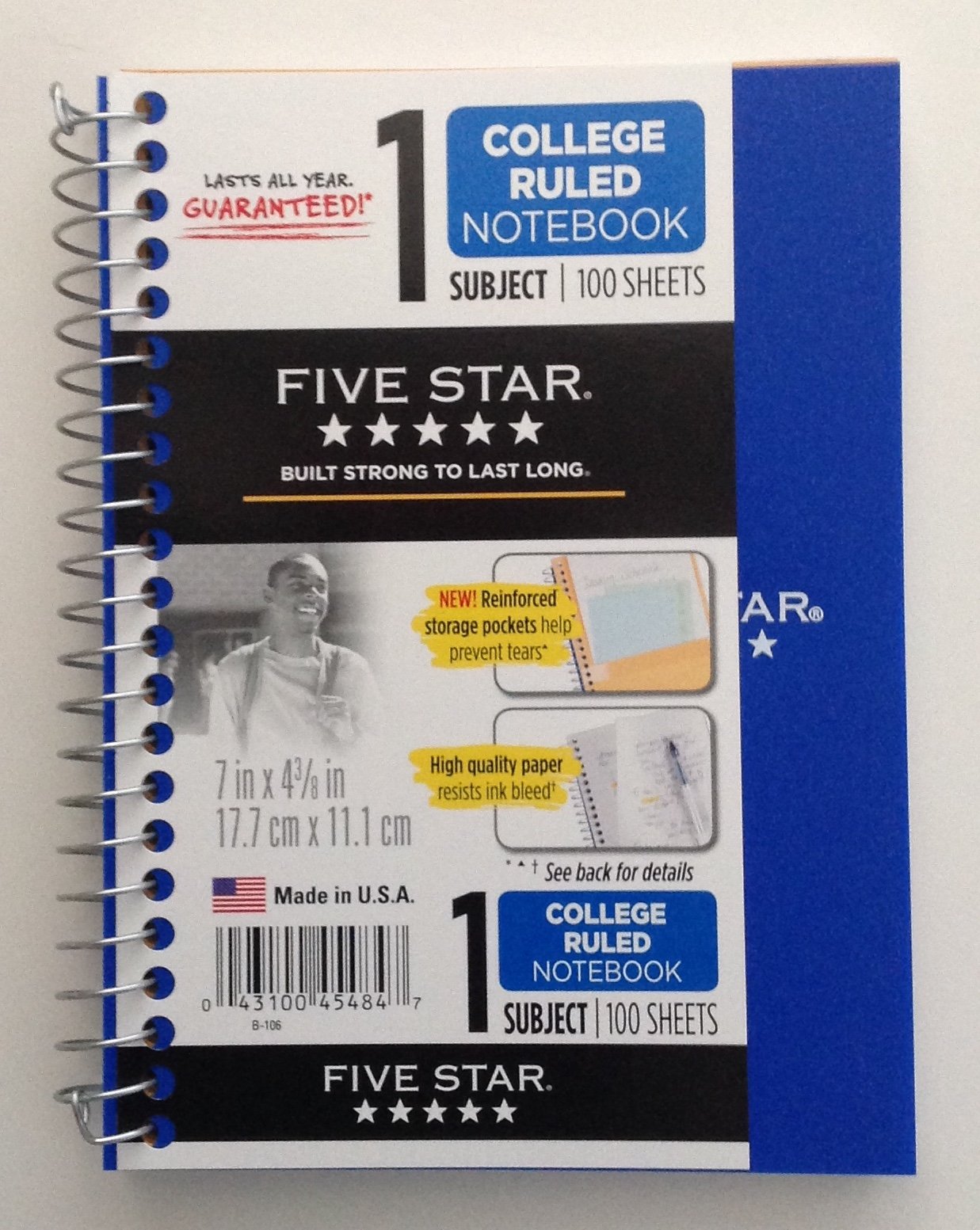 Five Star 45484 5 Inch X 7 Inch College Ruled Wirebound Personal Notebook Assorted