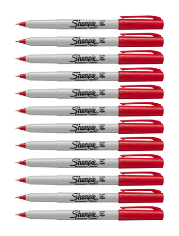 Sharpie Color Burst Permanent Markers, Ultra-Fine Point, Red