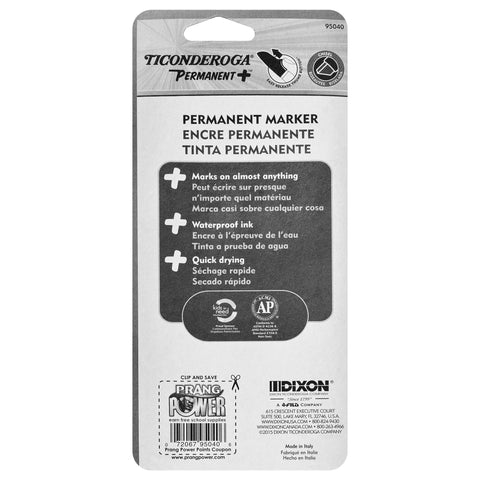 Dixon Ticonderoga RediMark Plus Low Odor Permanent Markers, Chisel Point, Set of 4 (95040)