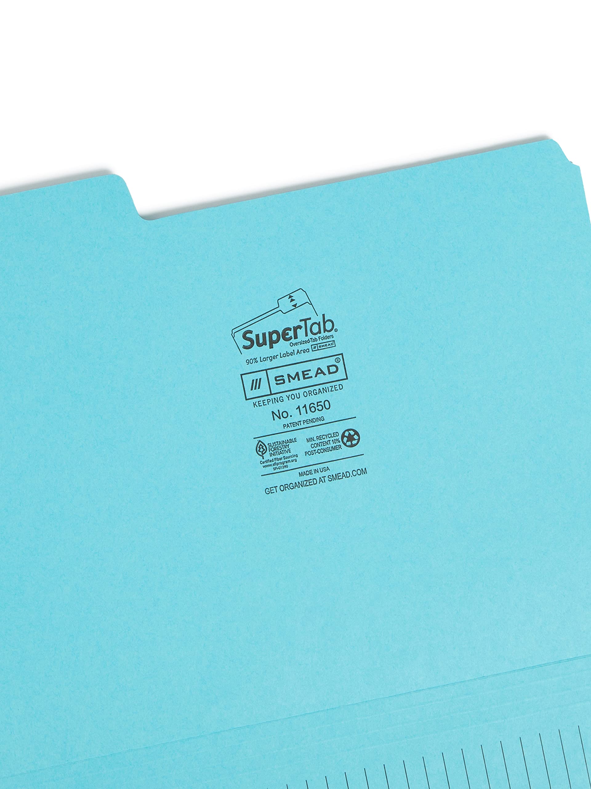 Smead SuperTab Notes Folder, Oversized 1/3-Cut Tab, Letter Size, Assorted Colors, 12 per Pack (11650)