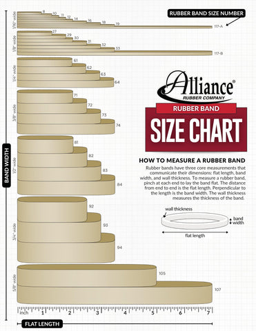 Alliance Rubber 26194 Advantage Rubber Bands Size #19, 1 lb Bag Contains Approx. 1250 Bands (3 1/2" x 1/16", Natural Crepe)
