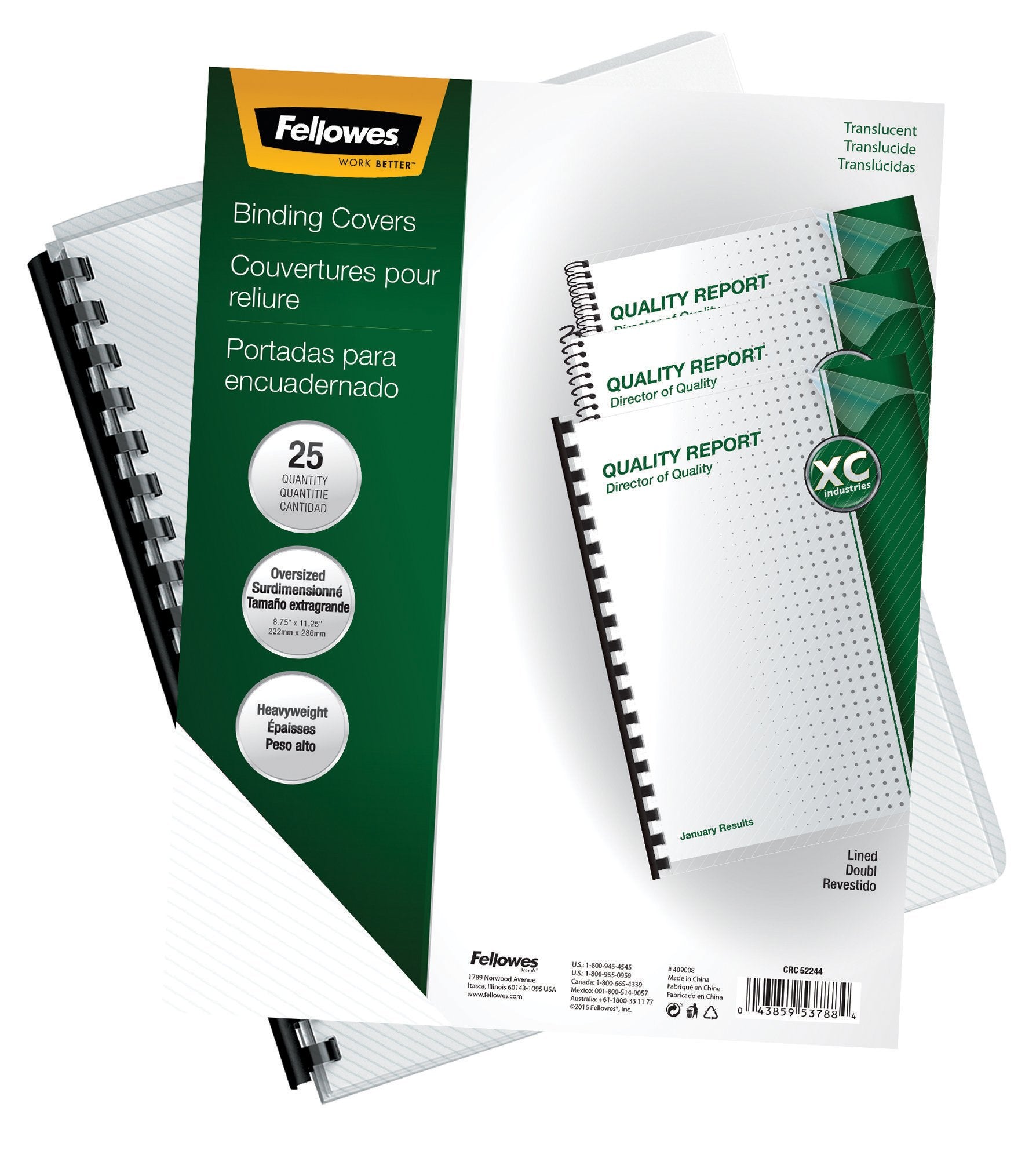 Fellowes Futura Premium Heavyweight Presentation Covers, Oversize, Lined, 25 Pack (5224401)