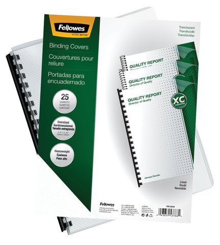 Fellowes Futura Premium Heavyweight Presentation Covers, Oversize, Lined, 25 Pack (5224401)