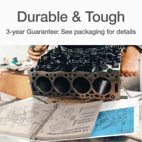 Cardinal 3 Ring Binder, 2 Inch Heavy Duty XtraLife Binder, Locking Slant-D Rings, Crack-Resistant Cover & Spine, ClearVue Covers, Holds 540 Sheets, PVC-Free, White (26320)