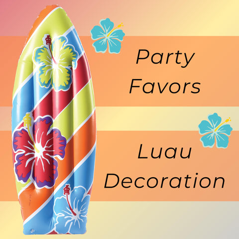 U. S. Toy Inflatable Surfboard Luau Decoration Theme Beach Pool Toy, Beach, Tropical, Hawaiian Party Decor, Inflatable Backyard Pool Toy, 3 Ft. Long, 1-Pack, 3 Years & Older