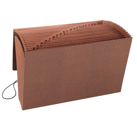 Smead TUFF Expanding File, 21 Pockets, Alphabetic (A-Z), Flap and Cord Closure, Legal Size, Redrope (70320), Pack of 1