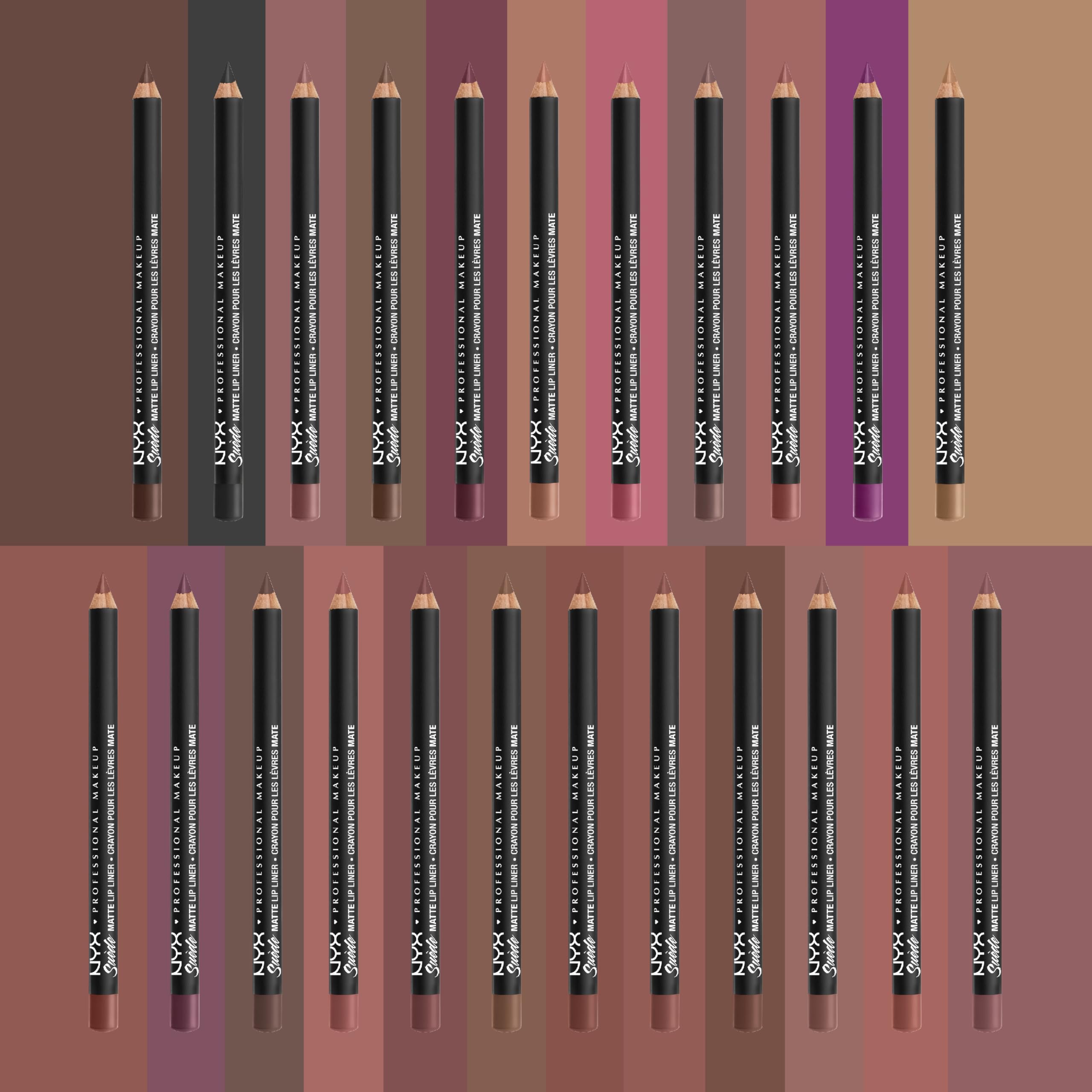 NYX PROFESSIONAL MAKEUP Suede Matte Lip Liner, Velvety-Smooth, Long-Lasting Formula For A Defined Lip Makeup Look - Maison (Brown)