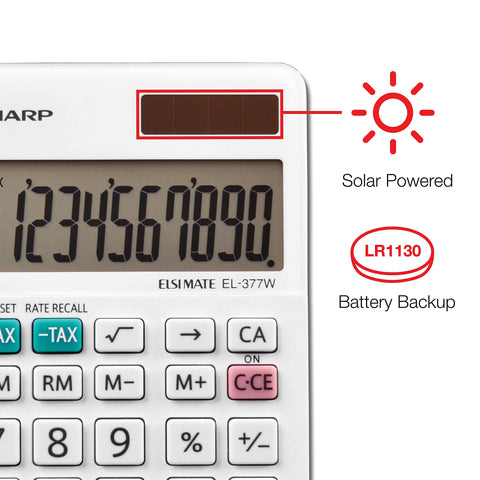 Sharp EL-377WB Business Calculator, White 2.75