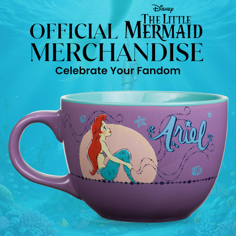 Silver Buffalo Disney Princess Little Mermaid Ariel Moonlight Ceramic Soup Mug, 24 Ounces