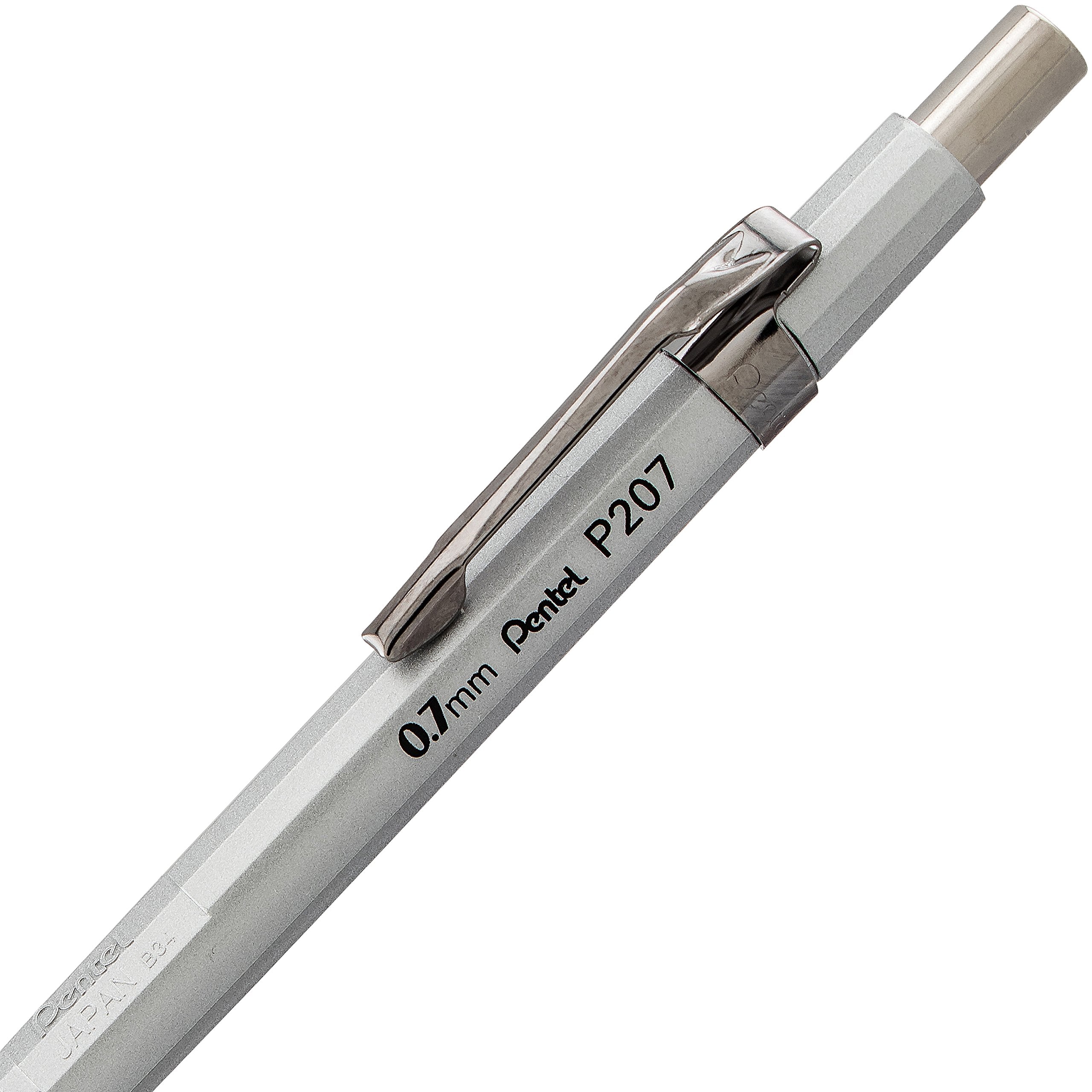 Pentel Sharp Mechanical Pencil (0.7mm) Metallic Barrels, Assorted Barrel Colors, Pack of 2 (P207MBP2M1)