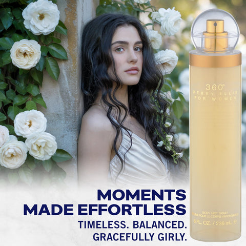 Perry Ellis 360° Body Spray for Women - Fruity, Floral Body Mist, Perfumes for Women, EDT, Long Lasting Fragrance, Eau De Parfum with Fresh Scent - 8 fl oz