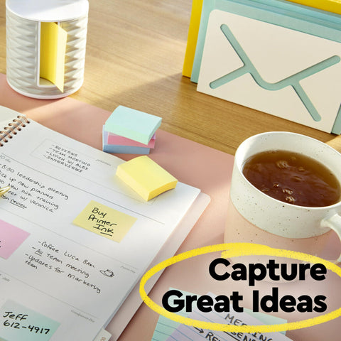 Post-it Notes, 3 in x 3 in, 12 Lined Sticky Notes Pads, 100 Sheets per Pad, The Iconic Canary Yellow Note, New Year Organization or Second Semester School Supplies