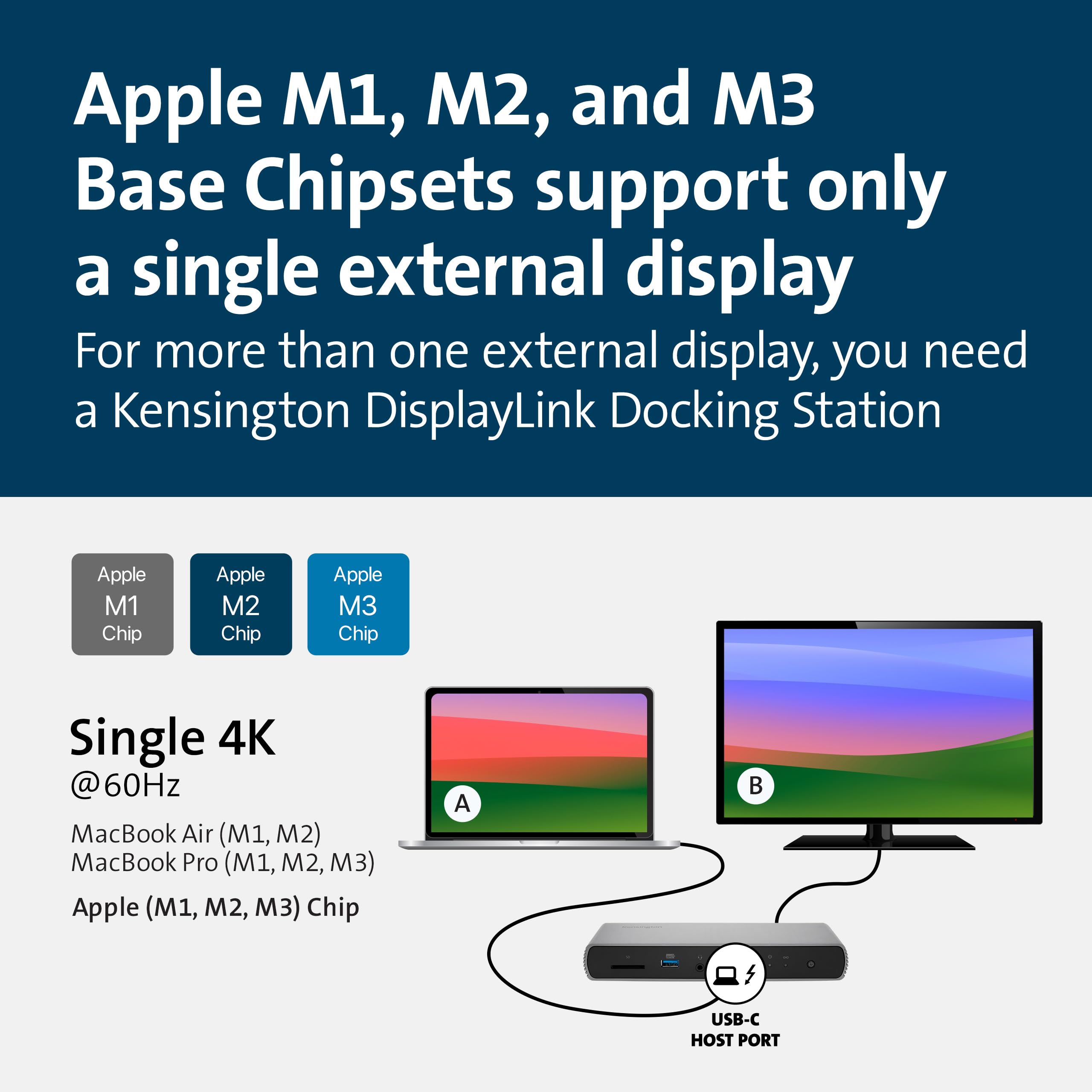 Kensington SD5550T Thunderbolt™ 3 and USB-C Dual 4K Hybrid Docking Station - 60W PD - Windows and Mac (K38131NA)